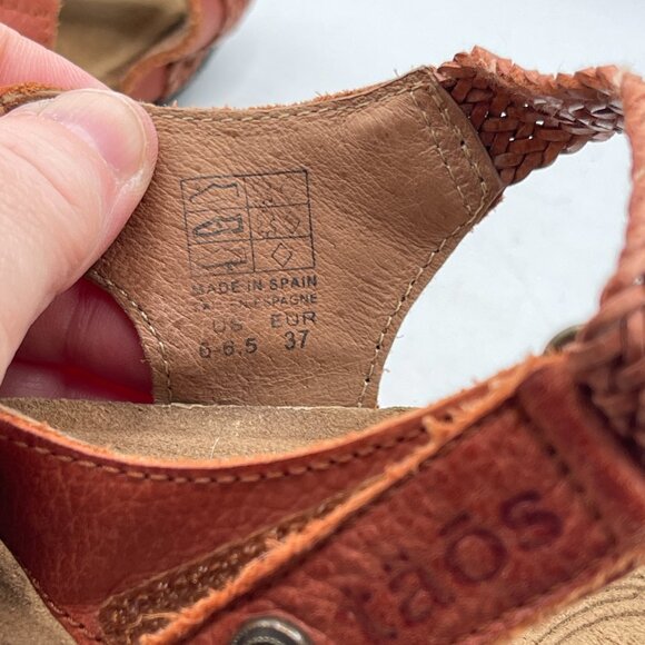 TAOS TRULIE Terracotta Braided Leather Sandals Adjustable Strap Size 6.5 EU 37 | - Picture 9 of 10